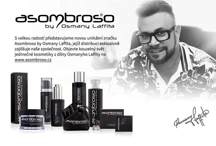 S velkou radostí představujeme novou unikátní značku Asombroso by Osmany Laffita, jejíž distribuci exklusivně zajišťuje naše společnost. Objevte kouzelný svět jedinečné kosmetiky z dílny Osmanyho Laffity na www.asombroso.cz